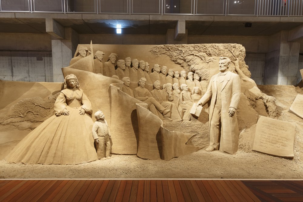 砂の美術館第1期作品画像 南北戦争とリンカーン